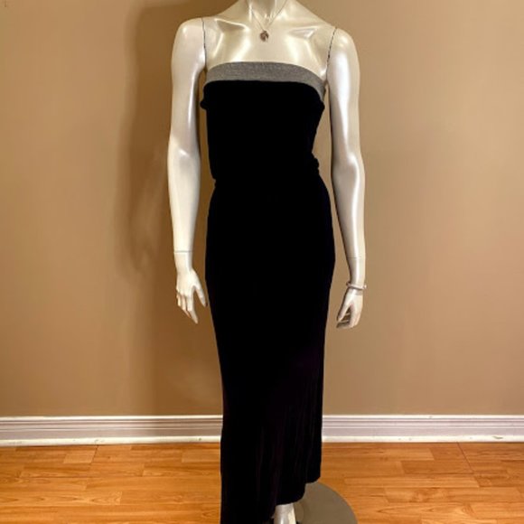 J Crew Navy Blue Strapless Maxi Dress